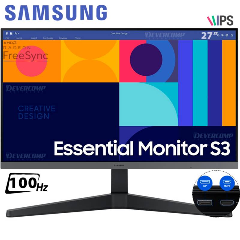 Monitor GAMER SAMSUNG LS27C330GALXPE 27' IPS FULL HD 100HZ 4MS HDMI DISPLAYPORT FREESYNC