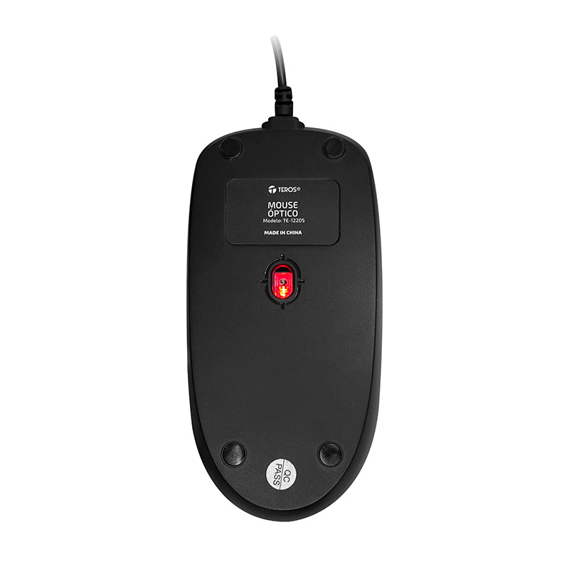 Mouse Optico Teros TE-1220S 1000dpi USB 3 botones