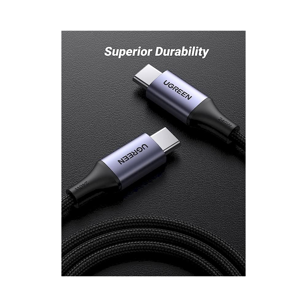Cable UGREEN USB-C a USB-C carga rápida nylon 240W 2m US535 USB C a USB C