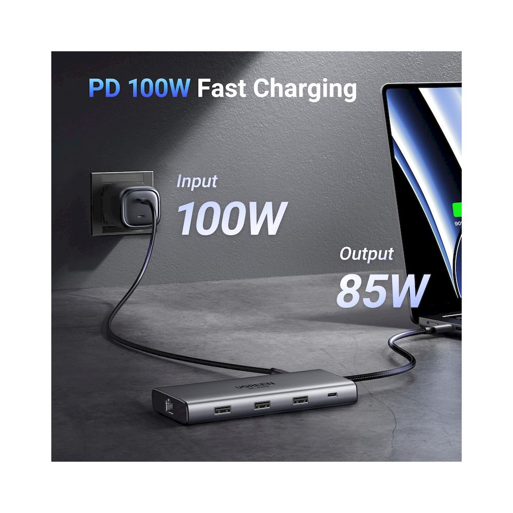 Adaptador UGREEN 10 en 1 - 4k HDMI 8K MAXIMA RESOLUCION USB HUB CM639