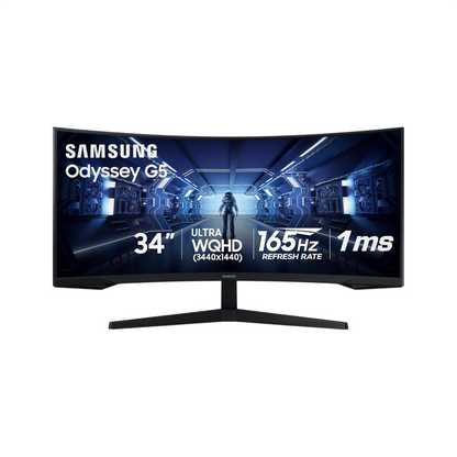 MONITOR SAMSUNG ODYSSEY CURVO G5 34' G55T UWQHD 1MS 165HZ HDR10 FREESYNC SUPER ARENA GAMING UX LC34G55TWWNXZA