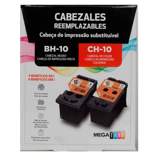 PACK CABEZAL CANON BH-10 NEGRO + CH-10 COLOR CABEZAL CANON G2160 G3160 G2170 G3170 G4170 G5010 G6010 G7010