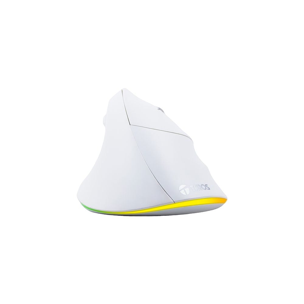 MOUSE TEROS VERTICAL ERGONOMICO TE-1236S BLANCO RGB 6 BOTONES INALAMBRICO BLUETOOTH