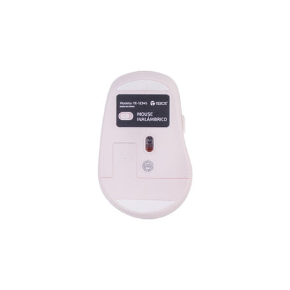 MOUSE INALAMBRICO TEROS TE-1234S USB 2.4GHZ 6 BOTONES ROSA PASTEL