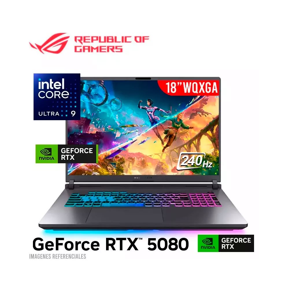 LAPTOP GAMER ASUS ROG STRIX2025 18' U9 32GB 2TB SSD RTX5080 V16 W11PRO (G815LW G18.U95080)
