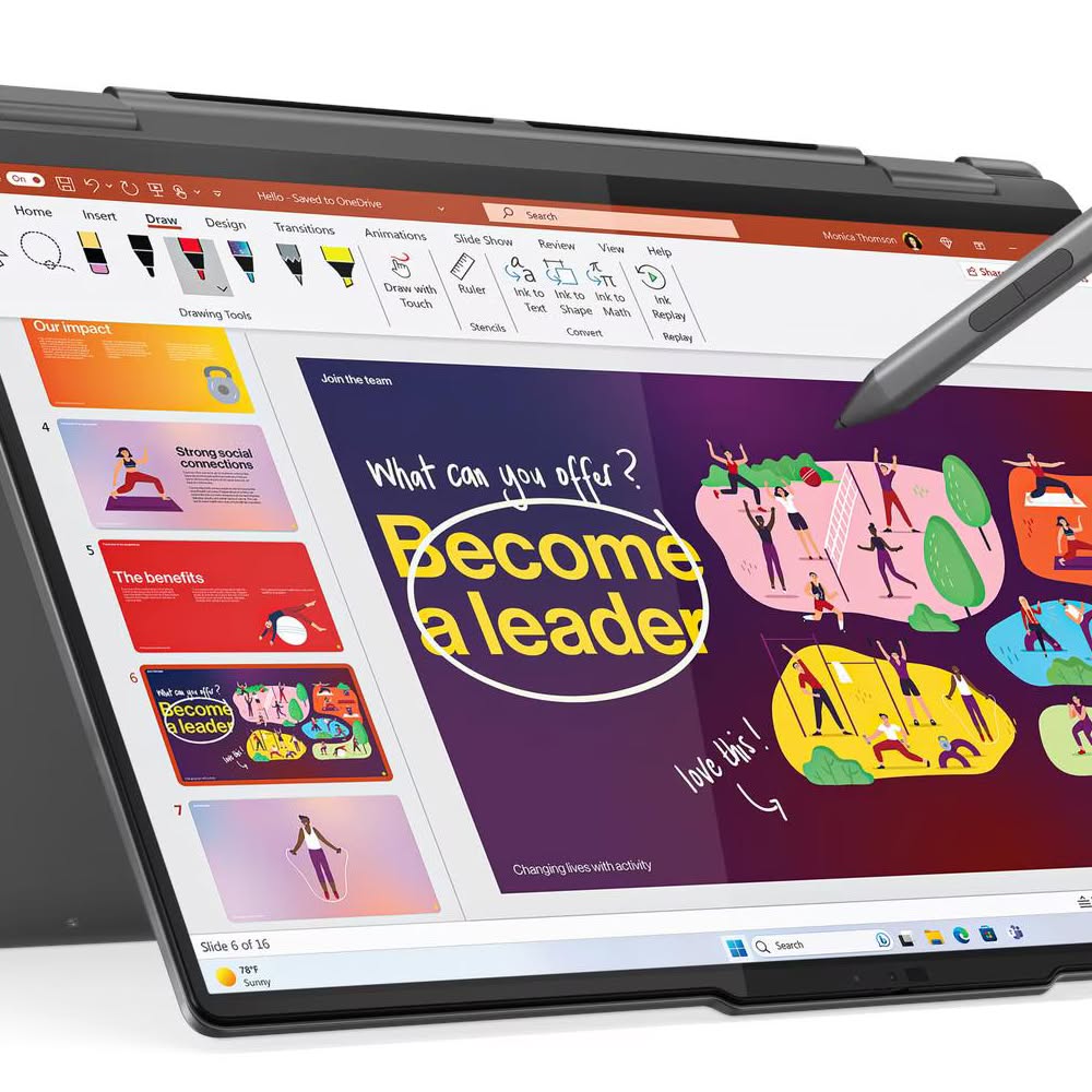 Laptop LENOVO YOGA7 16IML9 16' ULTRA7 155U 16GB 1TB TOUCHSCREEN W11 LECTOR DE HUELLAS