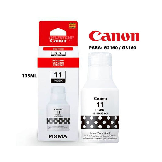 Tinta Canon 11 NEGRA GI-11BK BLACK G2160 G2170 G3160