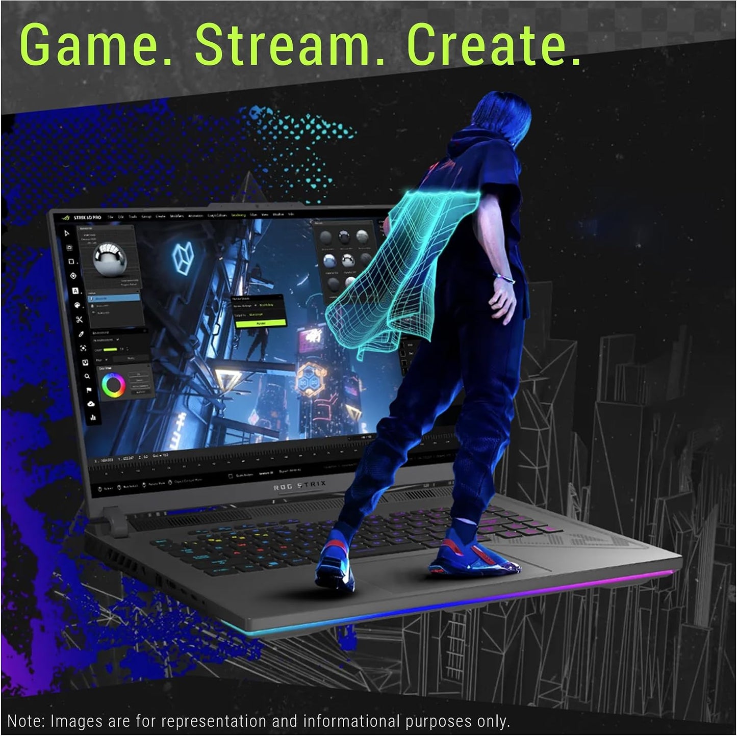 LAPTOP GAMER ROG STRX G16 16" RYZEN9 1TBSSD 16GB DDR5 RTX 5070 W11 (G614PP-WH94)