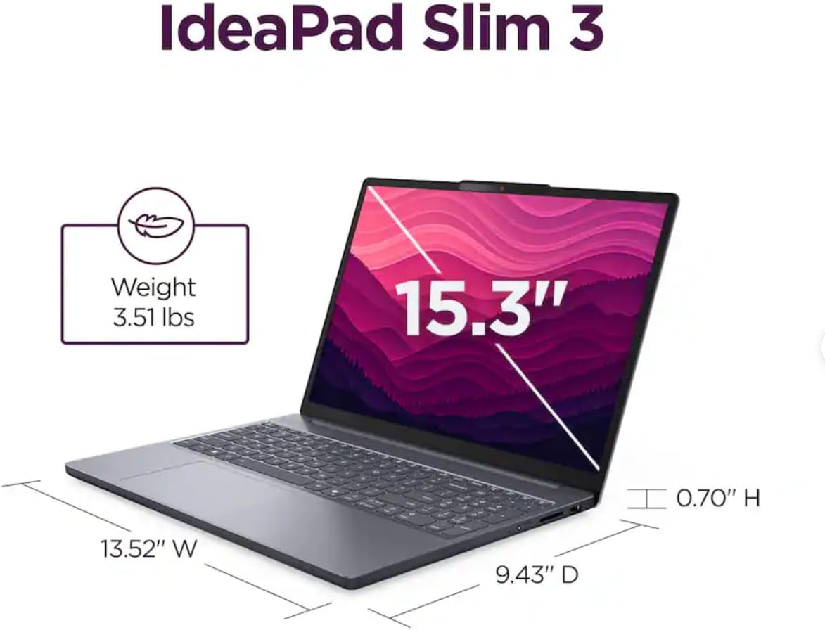 Laptop GAMER LENOVO IDEAPAD SLIM 3 15.6' IPS R7 16GB 512SSD INTEGRADA W11 TECLADO ILUMINADO (82XM00LMUS)