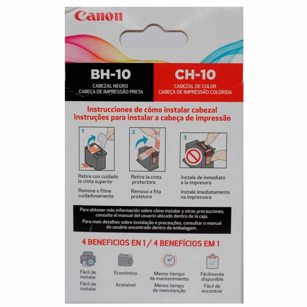 PACK CABEZAL CANON BH-10 NEGRO + CH-10 COLOR CABEZAL CANON G2160 G3160 G2170 G3170 G4170 G5010 G6010 G7010