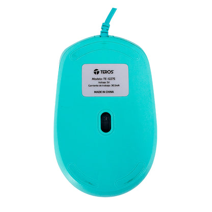 MOUSE OPTICO TEROS TE-1227S 800-1200-1600 DPI USB 4 BOTONES RUEDA