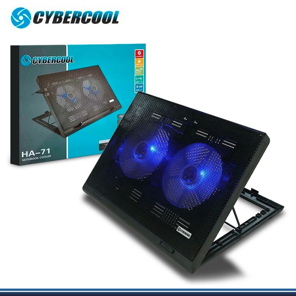 CYBERCOOL HA-71 LED BLUE METAL ERGONOMICO USB COOLER PARA NOTEBOOK