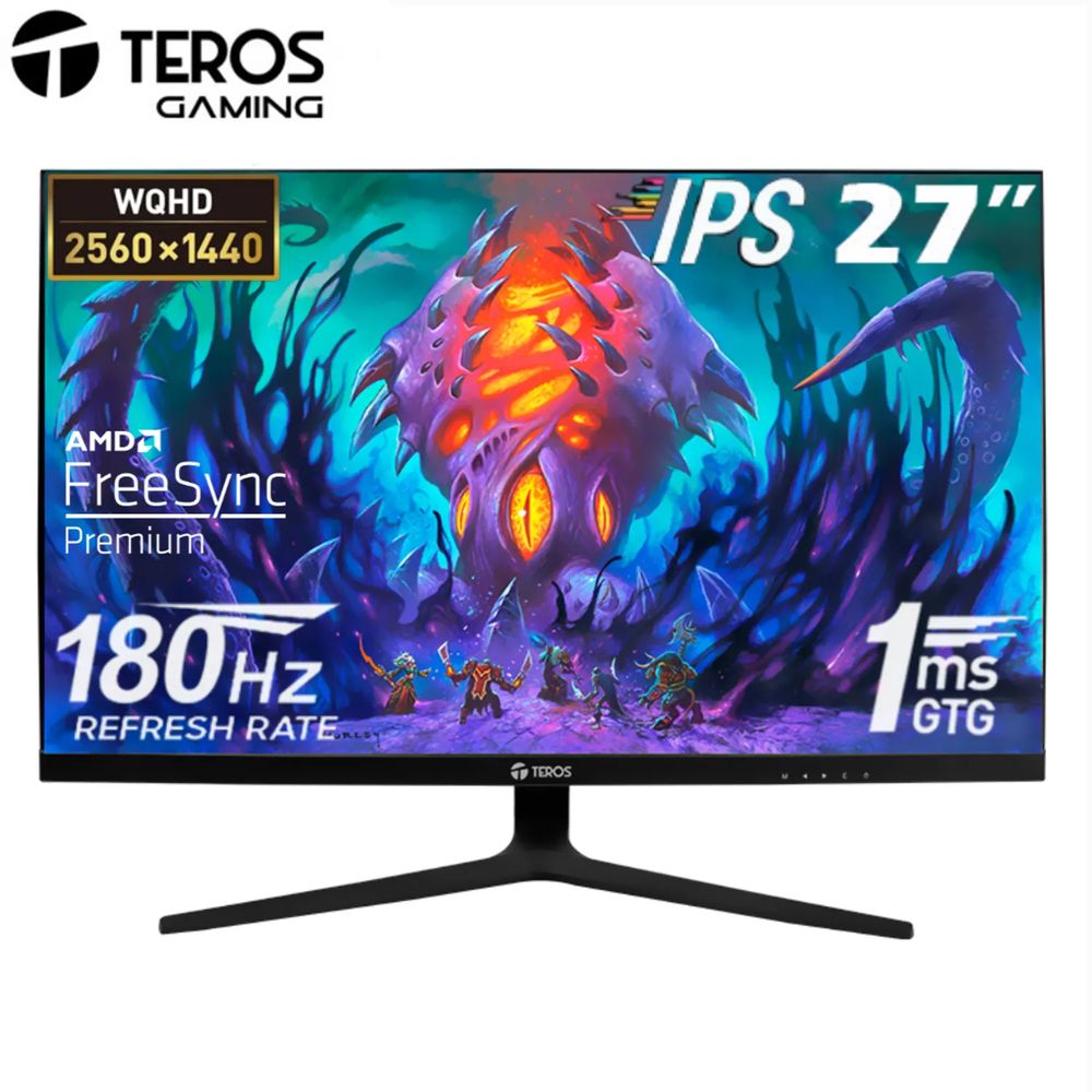 Monitor GAMER Teros 2769G 27' 2K IPS 180Hz 1MS 1440p FREESYNC