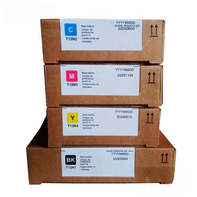 Kit de Bolsas de Tinta Epson T12N Originales para WorkForce Pro EM-C800 – Pack x4 Colores DURABrite Ultra | Distribuidor Oficial Epson Perú