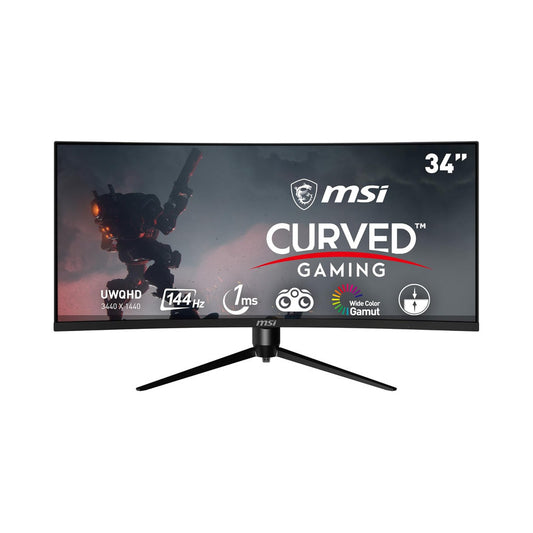 Monitor GAMING Curvo MSI MAG342CQR 34'UWQHD 1MS 144HZ PS5 PS4 XBOX