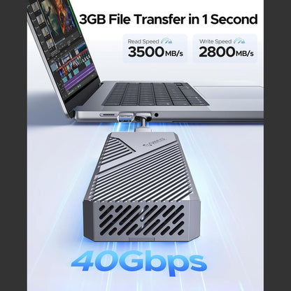 ENCLOSURE M2 NVME CNM2-U4 USB4 Tipo-C THUNDERBOLT 4/3 40GBPS SSD 2230 2242 2260 2280 KEY M COMPATIBLE UASP TRIM (CNM2-U4-GY)