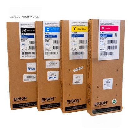 Kit de Bolsas de Tinta Epson T12N Originales para WorkForce Pro EM-C800 – Pack x4 Colores DURABrite Ultra | Distribuidor Oficial Epson Perú