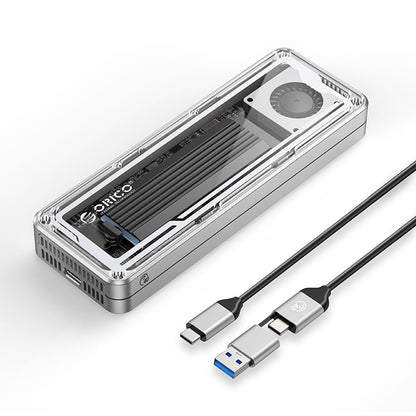 ENCLOSURE ORICO 40GBPS CON CAJA ALUMINIO TRANSPARENTE SOPORTA MAX. 8TB PCIE NVME THUNDERBOLT 3/4 (AAGM2-U4) SSD 2230 2242 2260 2280 con key M