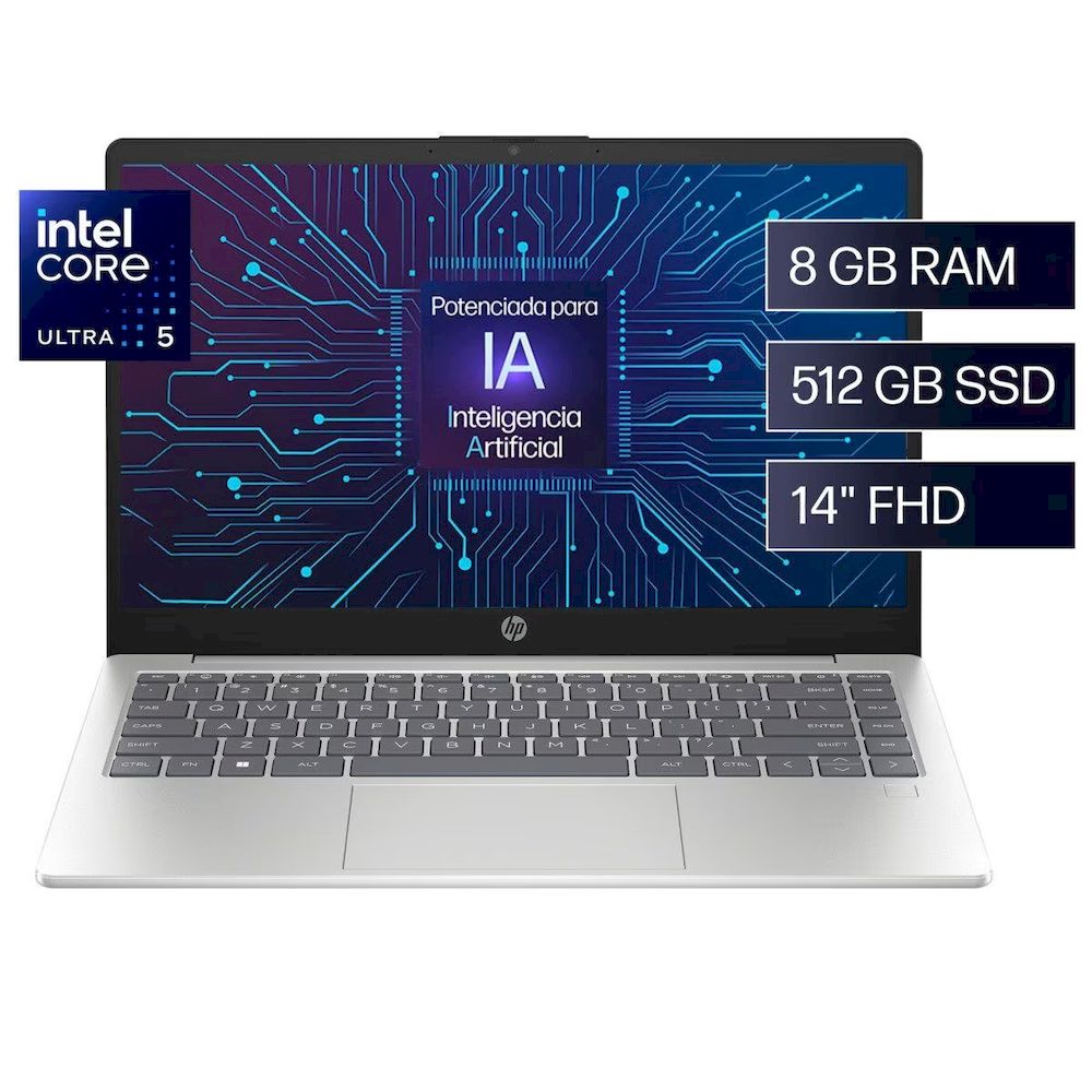 LAPTOP HP 14-EP1002LA 14' FULL HD ULTRA 5 125H 8GB 512GB SSD LECTOR DE HUELLAS