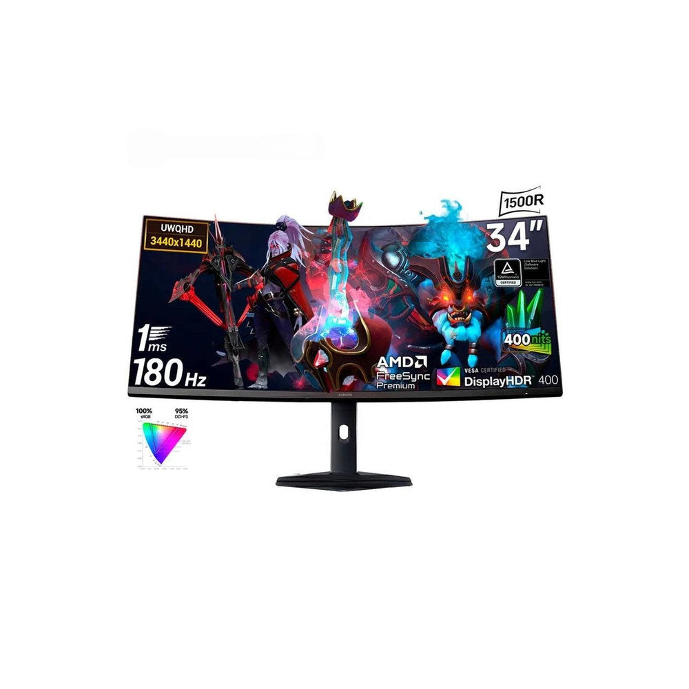 Monitor Xiaomi G34WQi 34 WQHD 180Hz 1ms Curvo ULTRAWIDE 1500R FreeSync Premium DisplayPort HDMI VERSION 2026