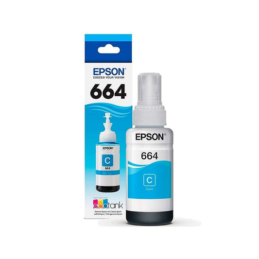 Botella tinta EPSON T664220 cyan 664 serie L 100% original
