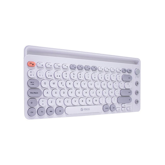 TECLADO CON LETRAS CIRCULARES INALAMBRICO TEROS TE-4070S BLANCO