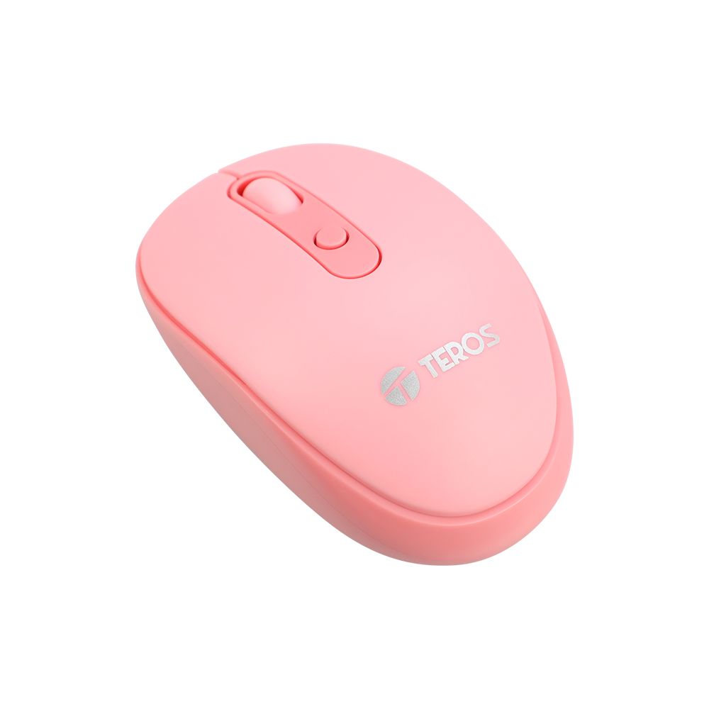 Mouse inalambrico USB Teros TE5075R Rosado 1600dpi USB 4 BOTONES