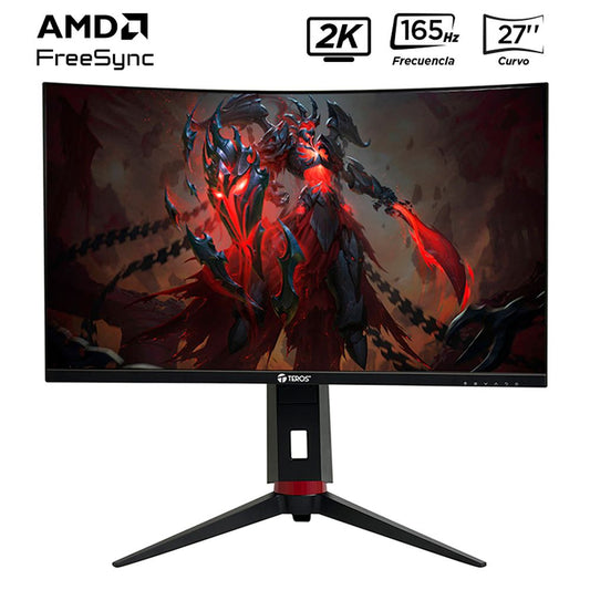 MONITOR GAMING TEROS 2767G 27' CURVO QHD RGB 180HZ 1MS DP HDMI VESA PIVOT