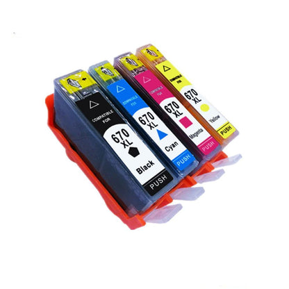 Cartucho HP 670 670XL TINTA HP 670 670XL compatible 3525 4615 4625 5525 6526 PACKx4 COLORES