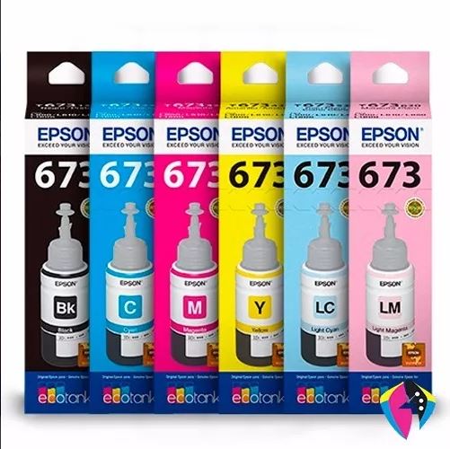 Tinta Original Epson T673 70ml Set 6 Colores L800 L805 L1800