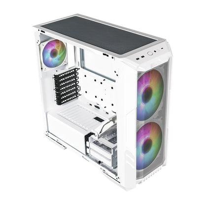 Case Cooler Master HAF 500 H500 GLASS ARGB WHITE BLANCO TAPA VIDRIO SIN FUENTE CASE MID TOWER ATX E-ATX