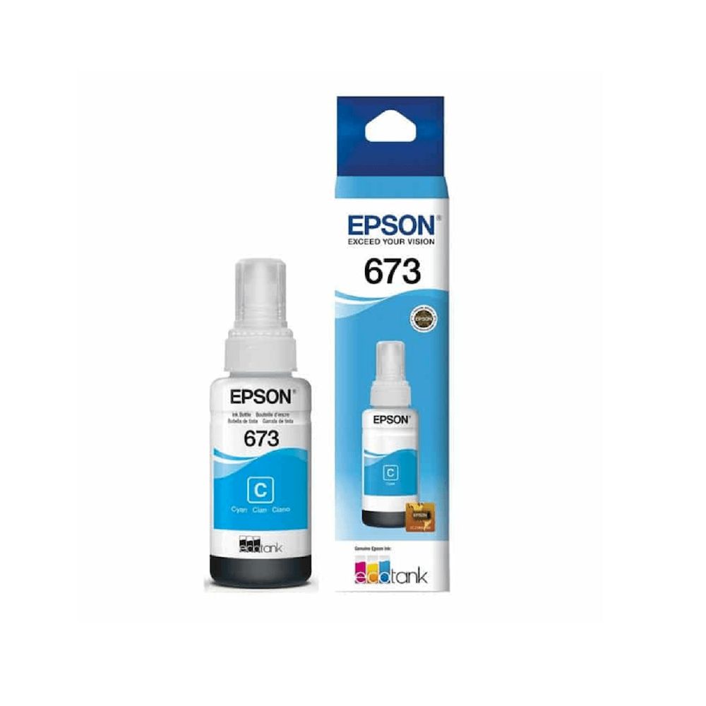 Tinta Epson 673 T673 70ml L800 L805 L810 L1800 L850 Color Cyan