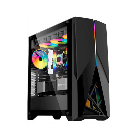 Case GAMING NEGRO ATX TE-1174N MID TOWER ARGB SIN FUENTE LADO VIDRIO