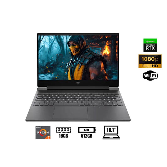 LAPTOP HP VICTUS GAMING 16-S1023DX 144HZ 16GB DDR5 512GB SSD RYZEN 7 8845HS RTX4070 8GB TEC. ILUMINADO AMERICANO (A1SV3UA)