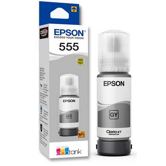 Botella tinta EPSON T555 GRIS L8160 L8180 ORIGINAL 70ML
