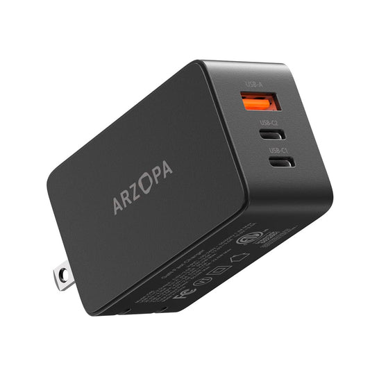 CARGADOR ARZOPA USB-C 65W CON 3 PUERTOS PARA LAPTOP | MONITOR PORTATIL | CELULAR
