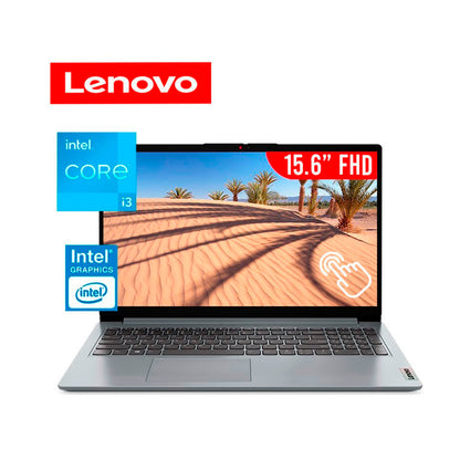 LAPTOP LENOVO IDEAPAD 1 15IAU7 15.6' FULL HD TACTIL CORE I3 1215U 256GB SSD 8GB DDR4 RAM IPS 60HZ (PN 82QD00DHUS)