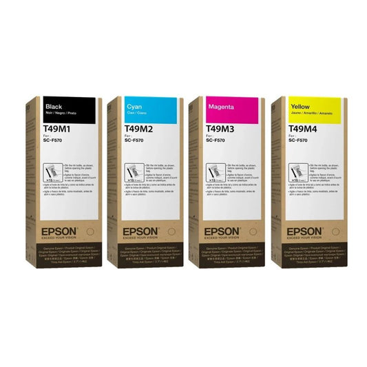 Pack Tinta X4 Epson Sublimación T49M Original Para SureColor F170 F570