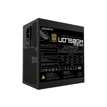 Fuente GIGABYTE GP-UD750GM PG5 ATX 750W MODULAR FULL 12-6 A FAN PG5 240V 50/60HZ 80 PLUS GOLD GAMER