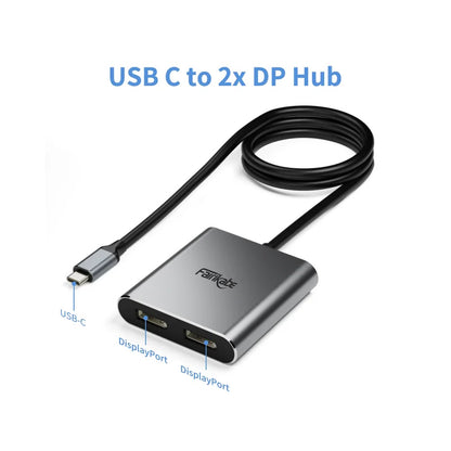 Adaptador USB C a DISPLAYPORT dual USB C A 2 DISPLAYPORT PC MAC IPAD