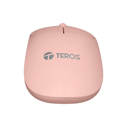 MOUSE OPTICO INALAMBRICO TEROS TE-1218S ROSADO RECEPTOR USB