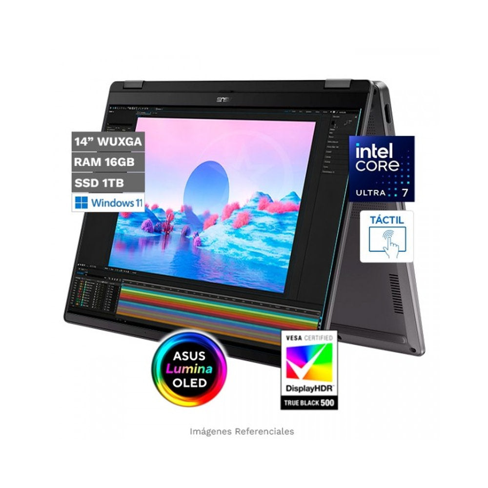 LAPTOP ASUS VIVOBOOK TP3407 14' TACTIL ULTRA 7 16GB 1TB SSD WINDOWS 11 HOME (TP3407SA-DS74T)