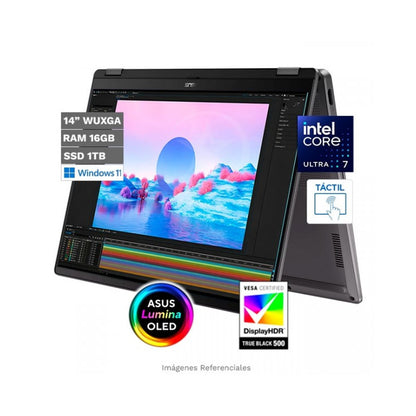 LAPTOP ASUS VIVOBOOK TP3407 14' TACTIL ULTRA 7 16GB 1TB SSD WINDOWS 11 HOME (TP3407SA-DS74T)