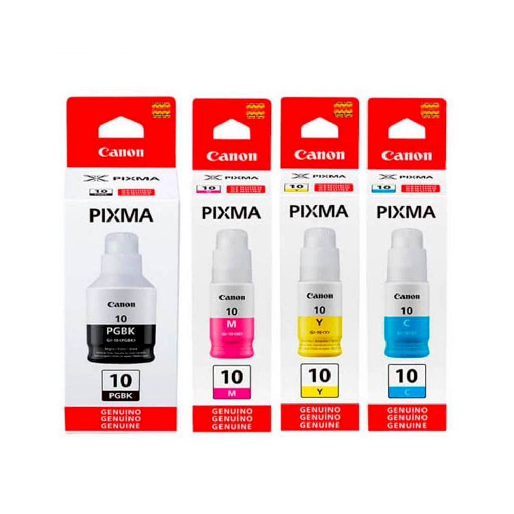 Botella de Tinta CANON GI-10 ORIGINAL PACK X 4 Colores