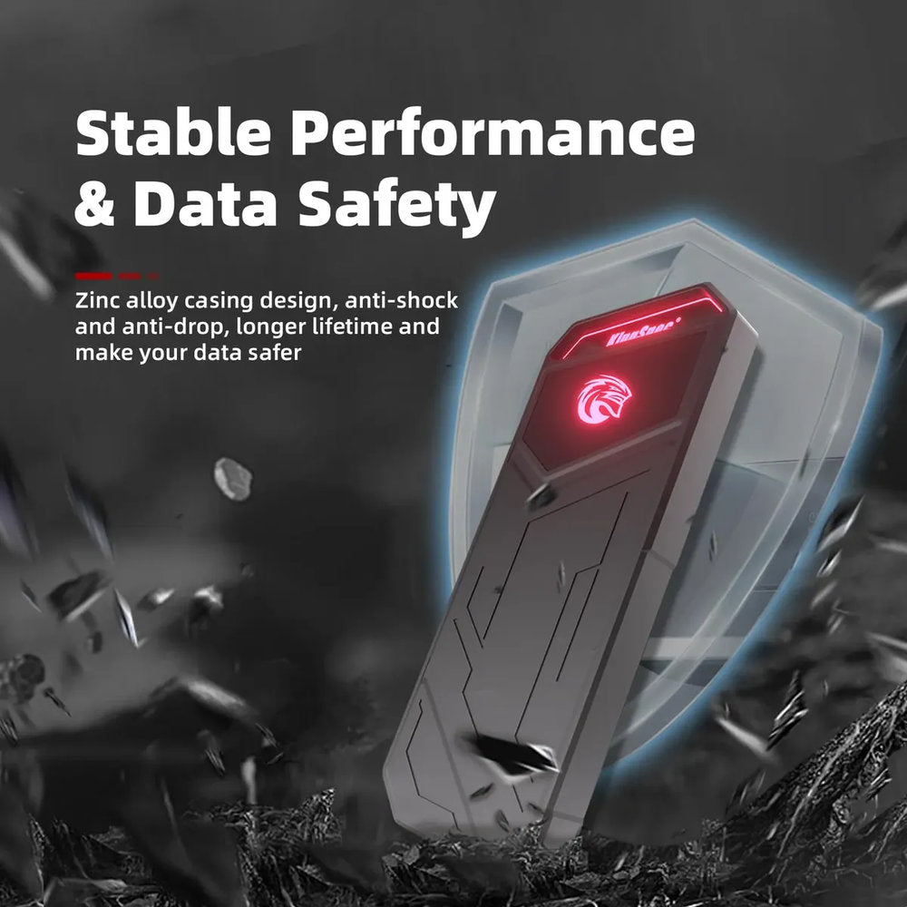 DISCO SSD KINGSPEC Z5 2TB EXTERNO CONEXION TIPO C 2100MBS CON LUZ LED