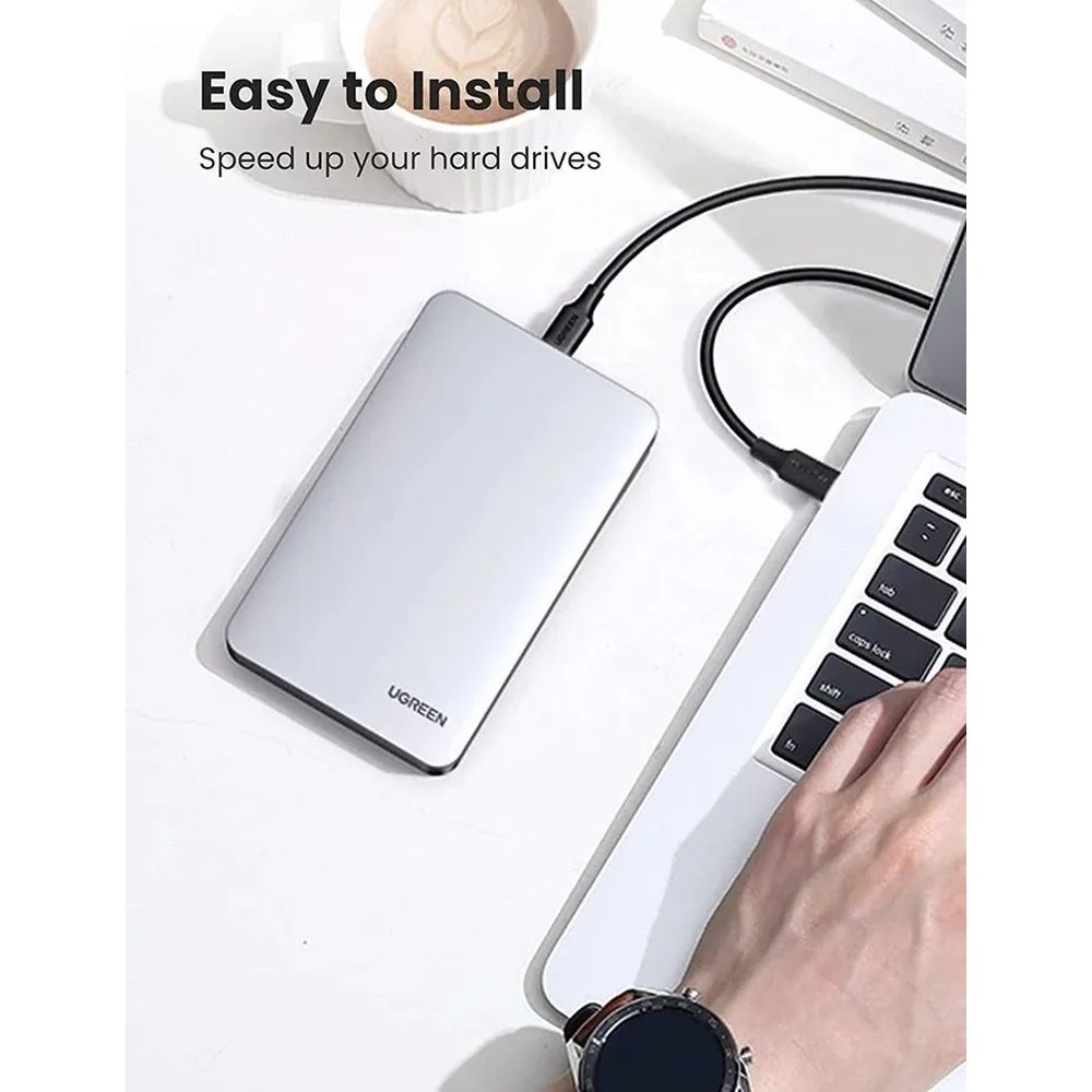 ENCLOSURE SATA 2.5' UGREEN USB 3.1 GEN 2 HARD DRIVE 2.5" SSD & HDD 6GBPS ALUMINIO UGREEN 70499