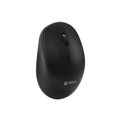 MOUSE NEGRO INALAMBRICO TEROS TE-5074N 4 BOTONES 1600 DPI 2.4GHz