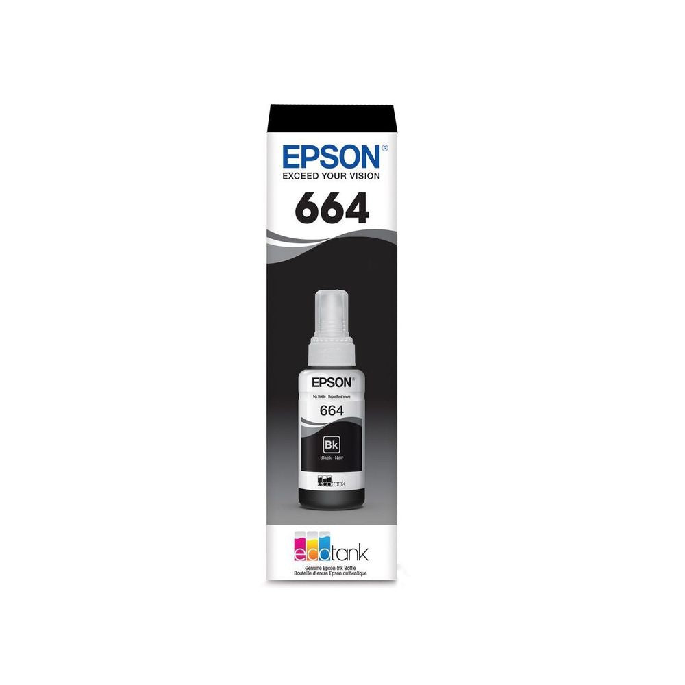 TINTA EPSON 664 NEGRA T664 T664120-AL IMPRESORAS ECOTANK SERIE L 100% ORIGINAL