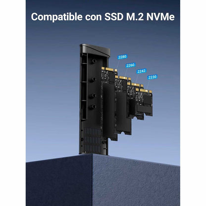 ADAPTADOR SSD m.2 UGREEN CM767 ENCLOSURE SSD M.2 NVME ALUMINIO 2230 2242 2260 2280 10GPBS USB-C ( 32567 )