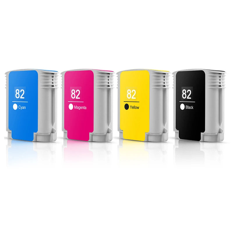 Cartucho Hp 82 82XL negro azul rojo amarillo Compatible Tinta HP 82 82XL CH565A C4911A C4912A C4913A negra para Plotter Designjet 111 510 510ps 800 800ps 10ps 120ps